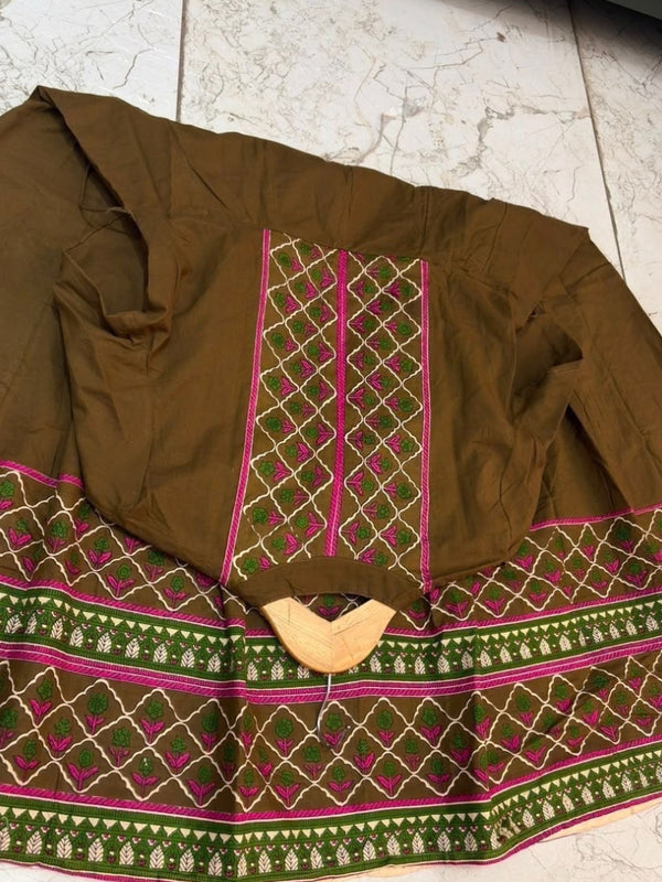 Heritage Print Flared Anarkali Kurta Set with Dupatta