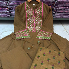 Heritage Print Flared Anarkali Kurta Set with Dupatta