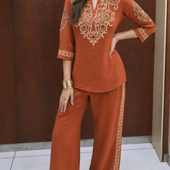 Women’s Cotton Embroidered Co-Ord Set