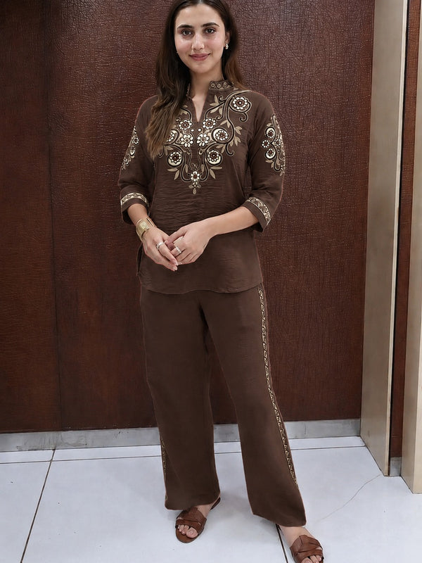 Women’s Cotton Embroidered Co-Ord Set