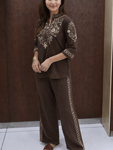 Women’s Cotton Embroidered Co-Ord Set