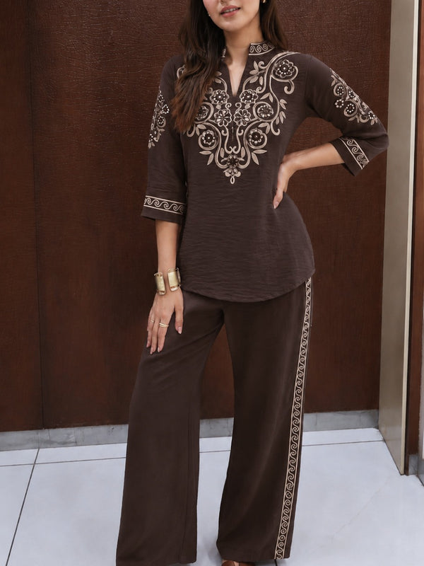 Women’s Cotton Embroidered Co-Ord Set