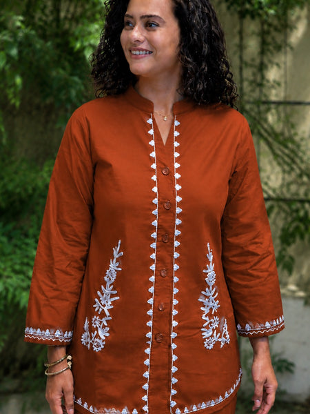 Women’s Cotton Embroidered Co-Ord Set