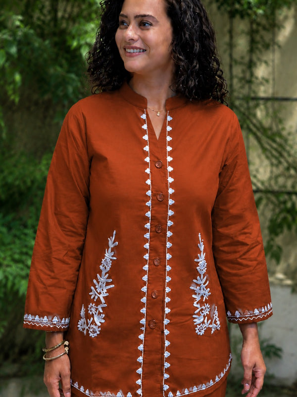 Women’s Cotton Embroidered Co-Ord Set