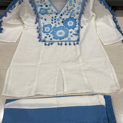 Women's Cotton Embroidered Co-Ord Set