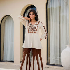 Women's Cotton Embroidered Co-Ord Set