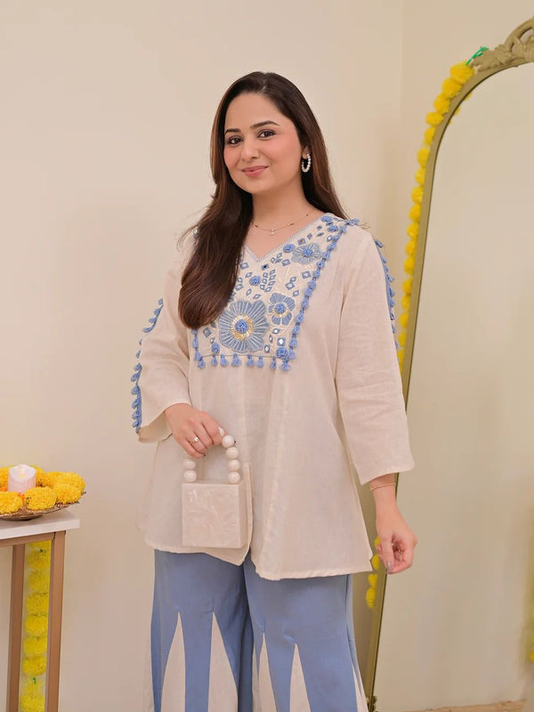 Women's Cotton Embroidered Co-Ord Set