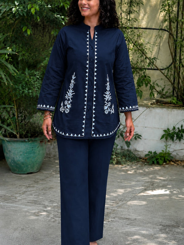 Women's Cotton Embroidered Co-Ord Set