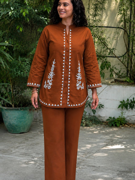 Women’s Cotton Embroidered Co-Ord Set