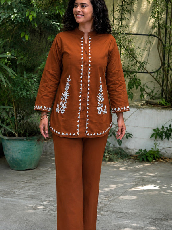 Women’s Cotton Embroidered Co-Ord Set