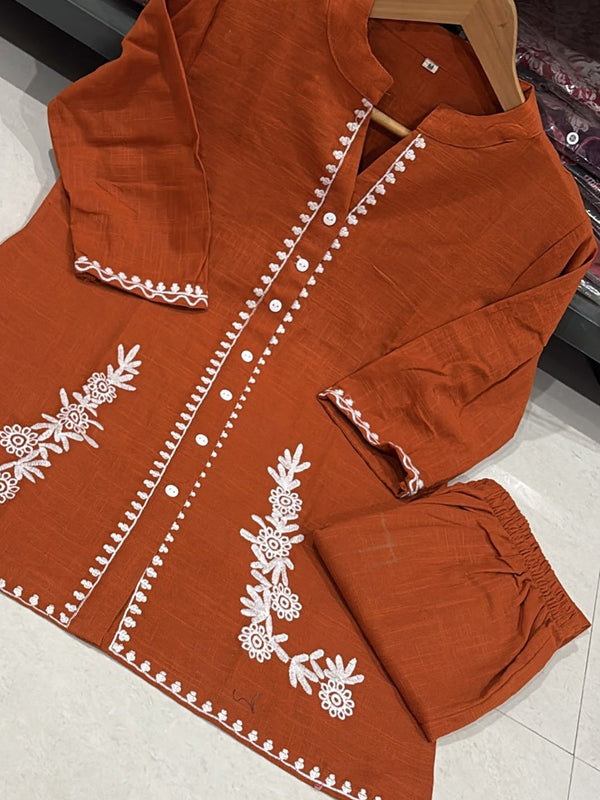 Women’s Cotton Embroidered Co-Ord Set