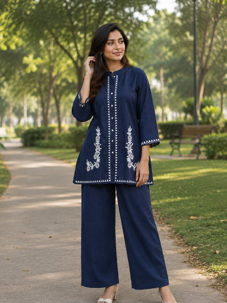 Women’s Cotton Embroidered Co-Ord Set