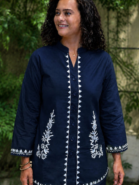 Women's Cotton Embroidered Co-Ord Set