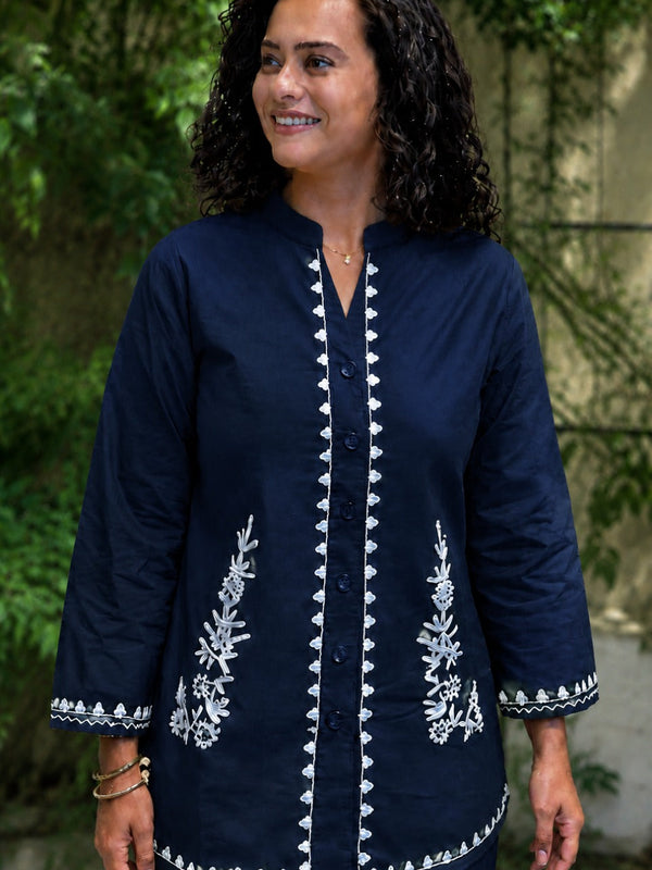 Women's Cotton Embroidered Co-Ord Set