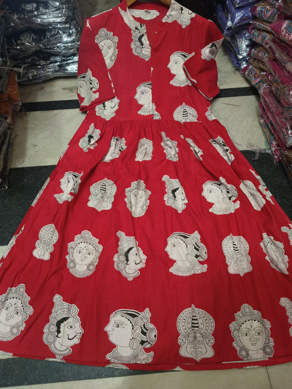 Women’s Peach Rayon Butterfly Print Midi Dress