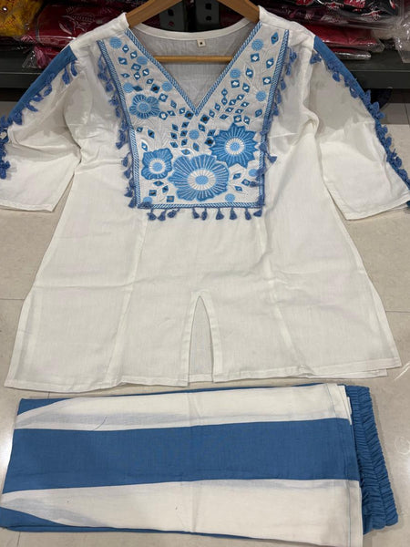 Women's Cotton Embroidered Co-Ord Set