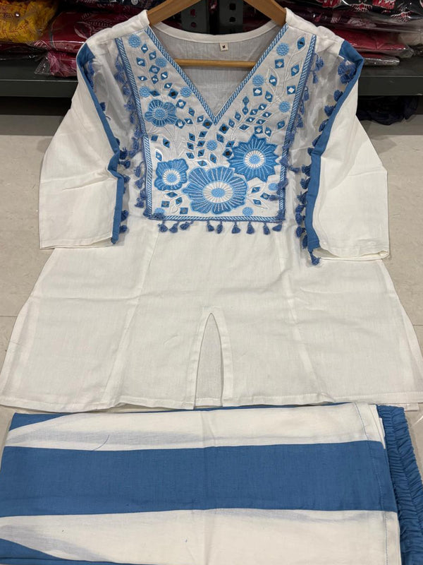 Women's Cotton Embroidered Co-Ord Set