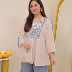 Women's Cotton Embroidered Co-Ord Set