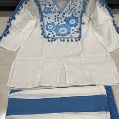 Women's Cotton Embroidered Co-Ord Set