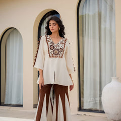 Women's Cotton Embroidered Co-Ord Set