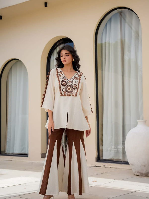 Women's Cotton Embroidered Co-Ord Set