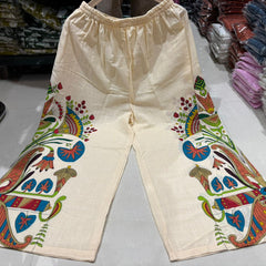 Women’s Coffee Cotton Embroidered Co-Ord Set with Palazzo