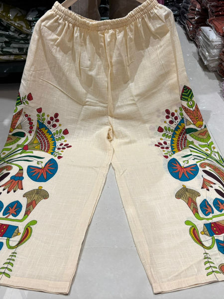 Women’s Pink Cotton Embroidered Co-Ord Set with Palazzo
