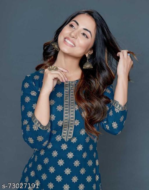 Women’s Maroon Rayon Gold Print Kurti Palazzo Set