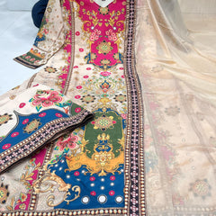 Floral Heritage Printed Straight Kurta Set with Dupatta