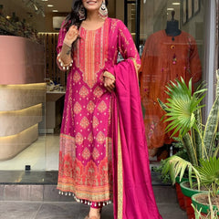 Printed Straight Kurta Set with Dupatta