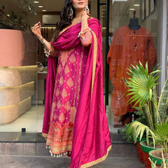 Printed Straight Kurta Set with Dupatta