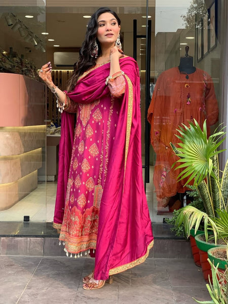 Printed Straight Kurta Set with Dupatta