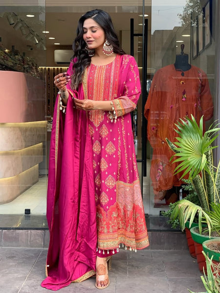 Printed Straight Kurta Set with Dupatta