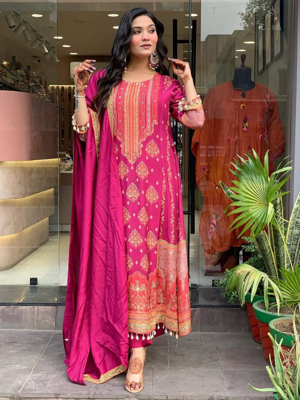 Printed Straight Kurta Set with Dupatta