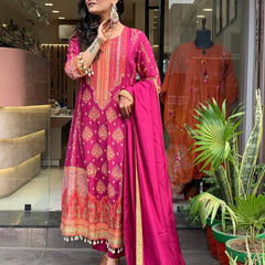 Printed Straight Kurta Set with Dupatta
