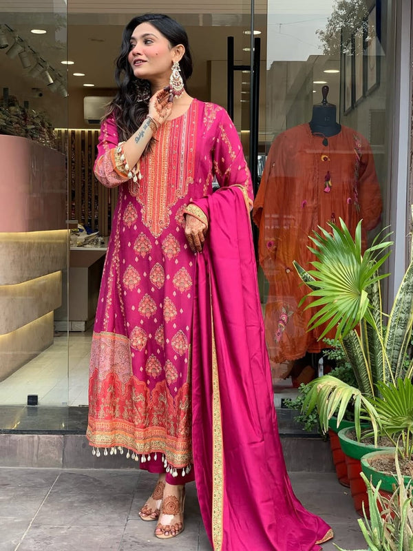 Printed Straight Kurta Set with Dupatta