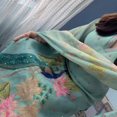Peacock Floral Printed Straight Kurta Set with Dupatta