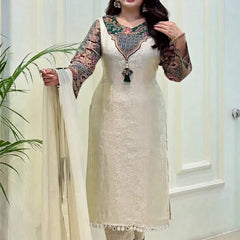Floral Printed Straight Kurta Set with Dupatta