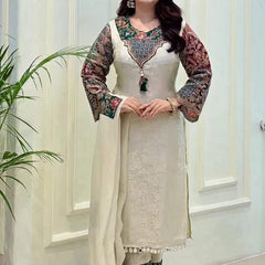 Floral Printed Straight Kurta Set with Dupatta