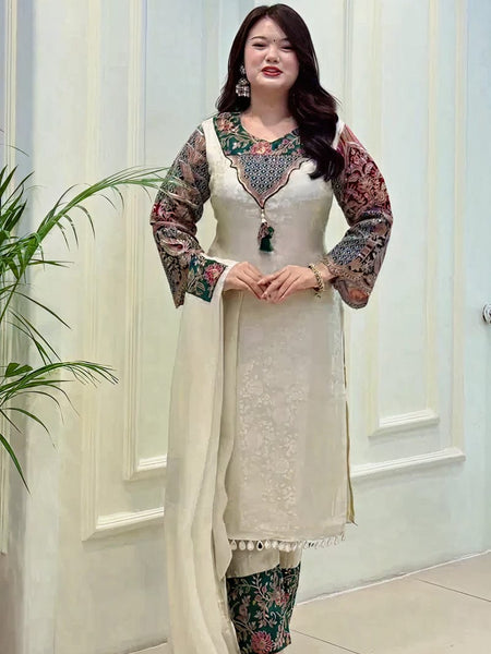 Floral Printed Straight Kurta Set with Dupatta