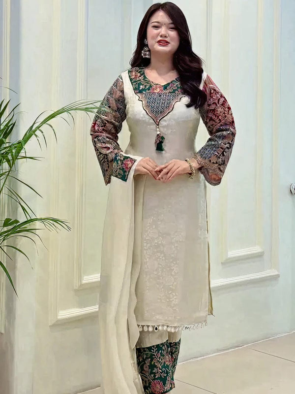 Floral Printed Straight Kurta Set with Dupatta