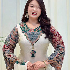 Floral Printed Straight Kurta Set with Dupatta
