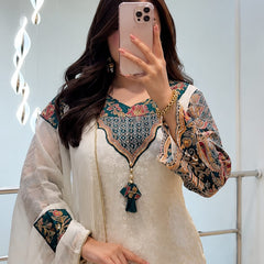 Floral Printed Straight Kurta Set with Dupatta