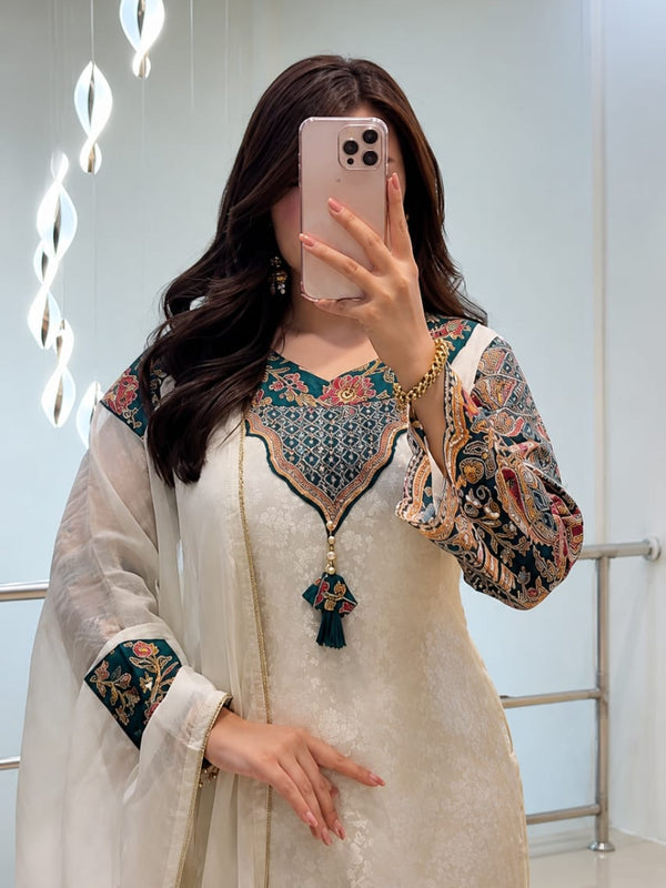 Floral Printed Straight Kurta Set with Dupatta