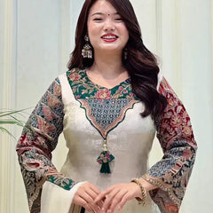 Floral Printed Straight Kurta Set with Dupatta