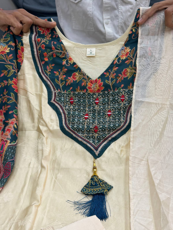 Floral Printed Straight Kurta Set with Dupatta