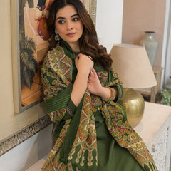 Embroidered Straight Kurta Pant Set with Printed Dupatta