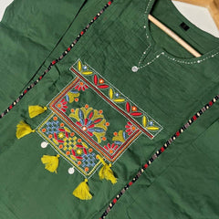 Embroidered Straight Kurta Pant Set with Printed Dupatta