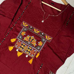 Embroidered Straight Kurta Pant Set with Printed Dupatta