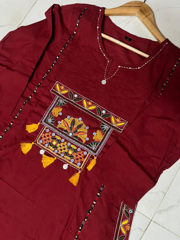 Embroidered Straight Kurta Pant Set with Printed Dupatta